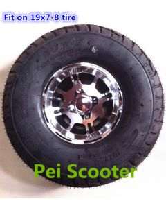 19x7.0-8 tyre 8 inch aluminum alloy hub wheel for wheelchair and robot motor,Also Can fit on 16x6.5-8 tire pwh-8