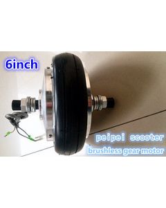 6.5inch 6.5 inch brushless geared tooth dc double shafts hub motor with hall and tyre for diy scooter motor phub-93