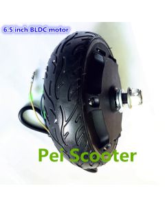 6.5 inch 6.5inch BLDC brushless gearless double shafts dc hub wheel scooter motor with tire phub-154