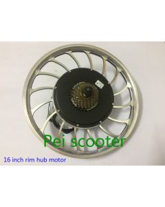 16 inch rim brushless hub wheel motor double shafts with freewheel phub-198