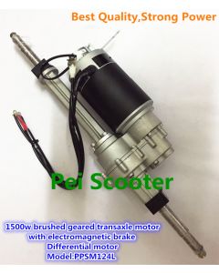 1500w brushed geared mobility scooter transaxle motor 24V strong power with electromagnetic brake Differential motor PPSM124L