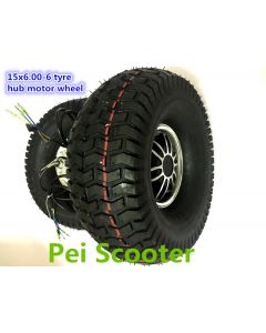 15inch 15 inch 15x6.00-6 tire BLDC single shaft brushless no-gear dc hub lawn mower motor for scooter DIY with tire phub-70