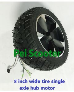 8 inch 200*90mm wide tire BLDC single shaft brushless gearless hub wheel go-kart robot scooter motor phub-213