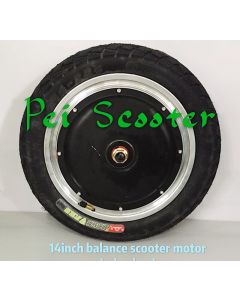 14inch BLDC 14 inch double shaft brushless gearless dc hub motor wheel with tire for balance scooter motor kit phub-14hw